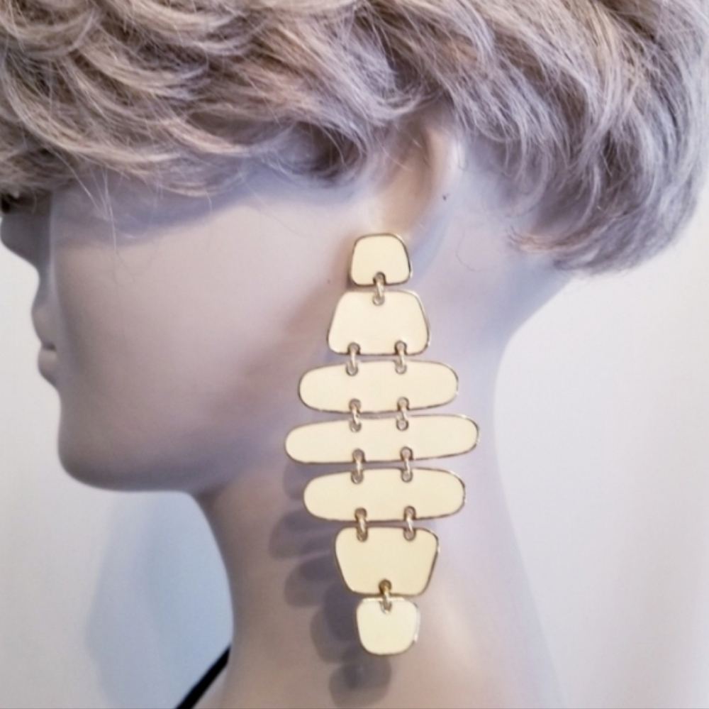 NWT Amrita Singh Ivory Goldtone Broome Street Gold Earrings - Picture 7 of 10